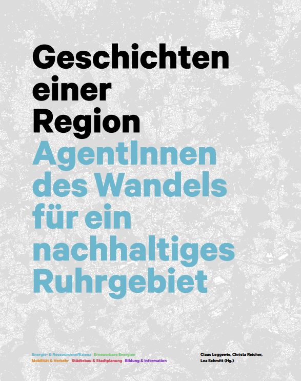 Buchcover mit Titel Geschichten einer Region und Untertitel über Agentinnen des Wandels im Ruhrgebiet.